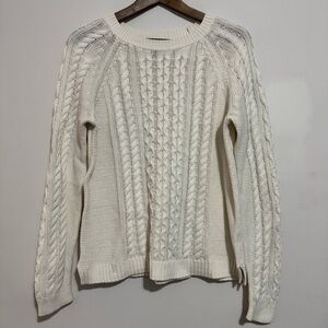 GAP Women's Ivory Cable Knit Sweater